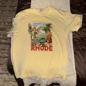 2 Rhude Tees Angelic Graphic Tee in Soft Yellow. Sz XL lightly used.